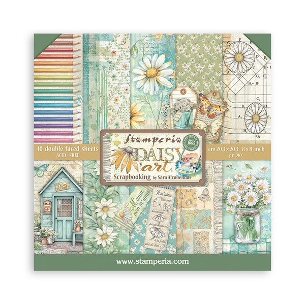 Scrapbooking paper pack with floral and nature-themed designs, featuring the brand 'Stamperia'.