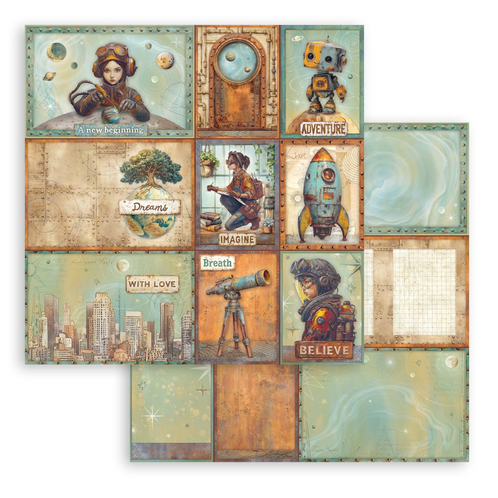 Stamperia A NEW BEGINNING 8X8 Double Faced Paper 10 Sheets + Bonus #SBBS140