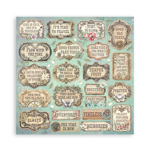 Stamperia GARDENS OF TIME 8X8 Double Faced Paper 10 Sheets + Bonus #SBBS141