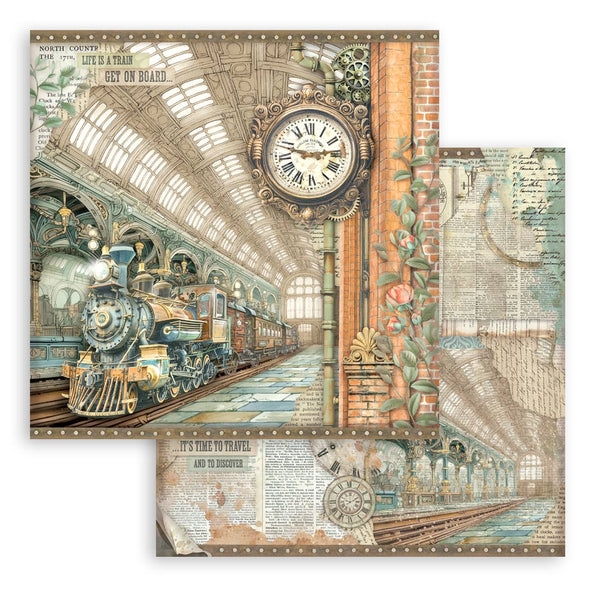 Stamperia GARDENS OF TIME 8X8 Double Faced Paper 10 Sheets + Bonus #SBBS141