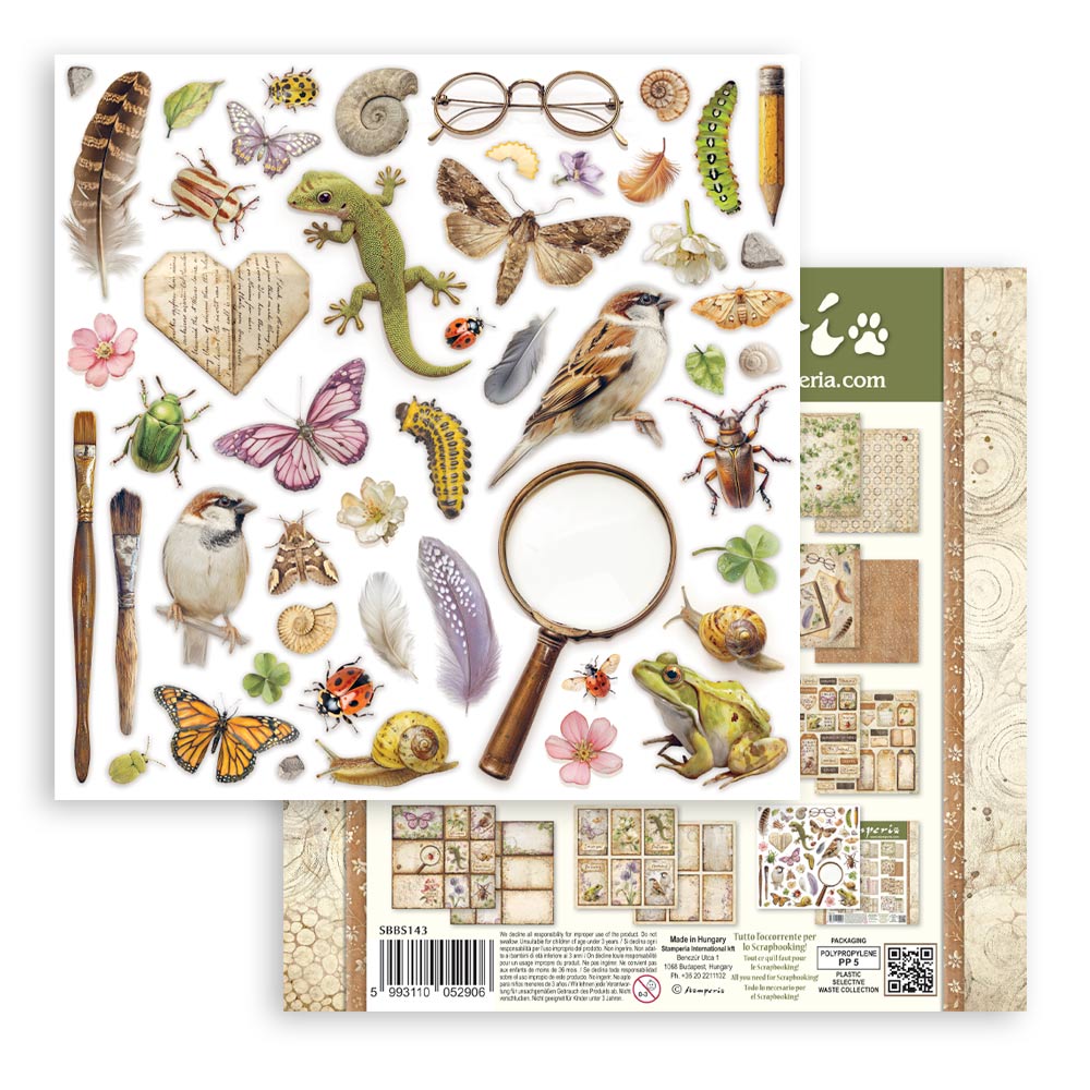 Stamperia ALL AROUND 8X8 Double Faced Paper 10 Sheets + Bonus #SBBS143