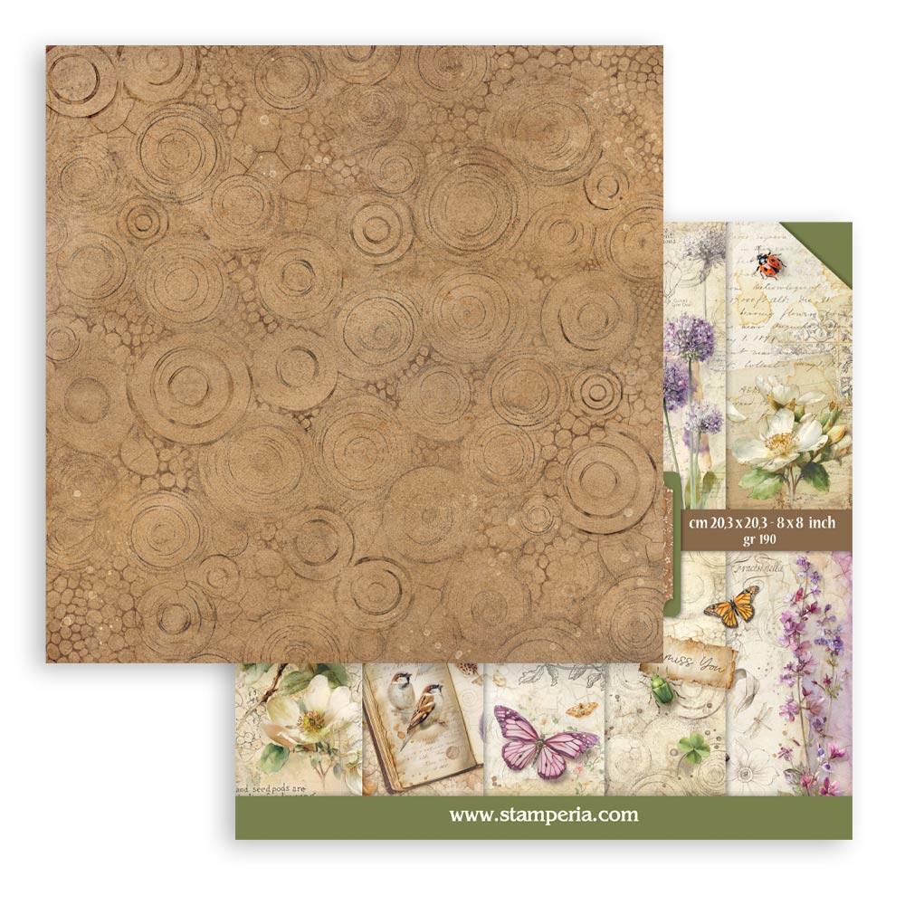 Stamperia ALL AROUND 8X8 Double Faced Paper 10 Sheets + Bonus #SBBS143