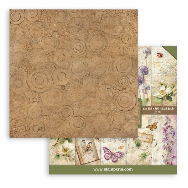 Stamperia ALL AROUND 8X8 Double Faced Paper 10 Sheets + Bonus #SBBS143