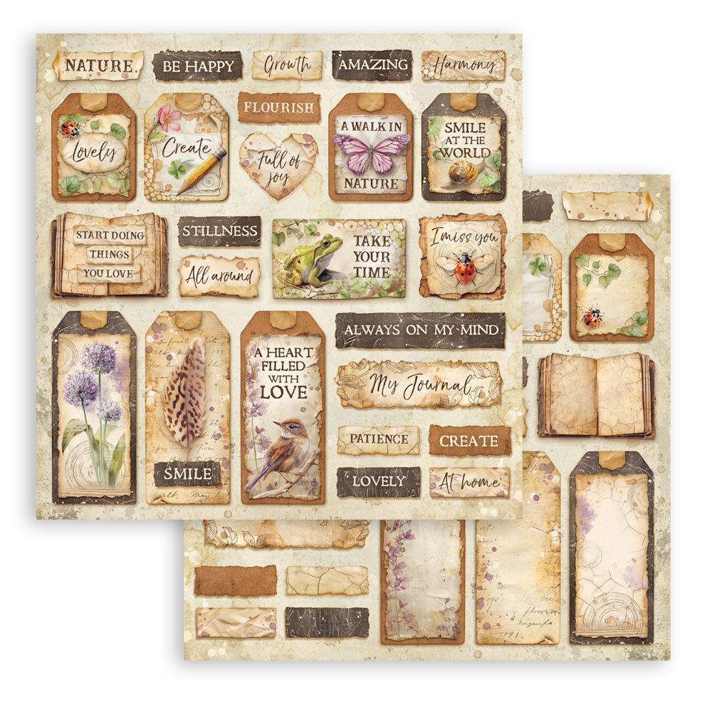 Stamperia ALL AROUND 8X8 Double Faced Paper 10 Sheets + Bonus #SBBS143