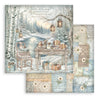 Stamperia WHITE CHRISTMAS 8X8 Double Faced Paper 10 Sheets + Bonus #SBBS146