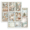 Stamperia WHITE CHRISTMAS 8X8 Double Faced Paper 10 Sheets + Bonus #SBBS146