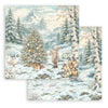 Stamperia WHITE CHRISTMAS 8X8 Double Faced Paper 10 Sheets + Bonus #SBBS146