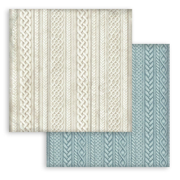 Stamperia WHITE CHRISTMAS BACKGROUNDS 8X8 Double Faced Paper 10 Sheets + Bonus #SBBS147