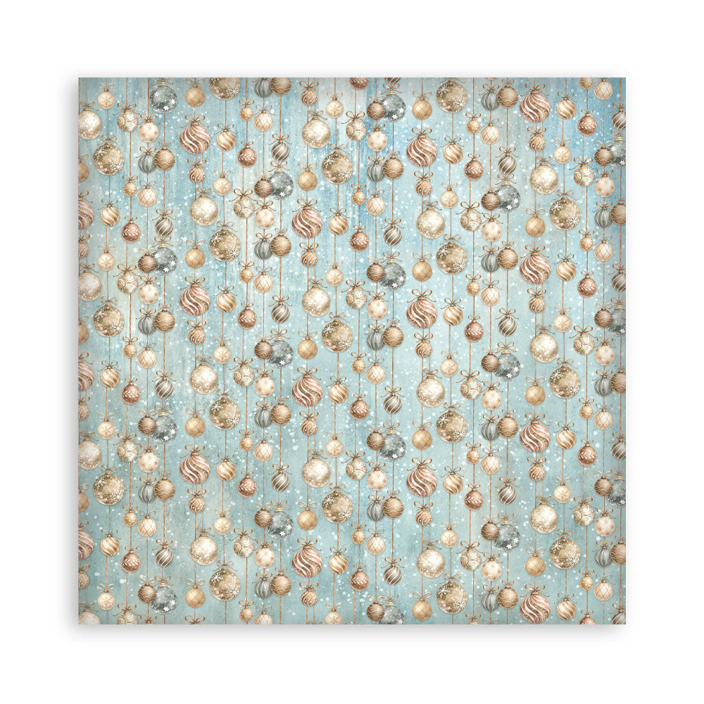 Stamperia WHITE CHRISTMAS BACKGROUNDS 8X8 Double Faced Paper 10 Sheets + Bonus #SBBS147