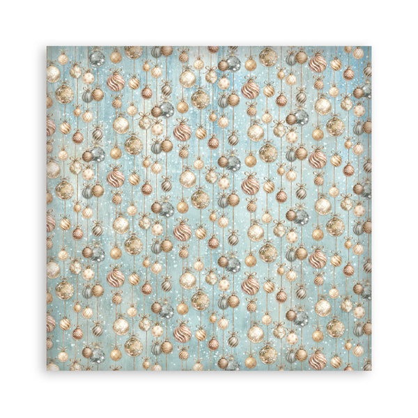 Stamperia WHITE CHRISTMAS BACKGROUNDS 8X8 Double Faced Paper 10 Sheets + Bonus #SBBS147