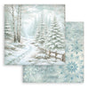 Stamperia WHITE CHRISTMAS BACKGROUNDS 8X8 Double Faced Paper 10 Sheets + Bonus #SBBS147