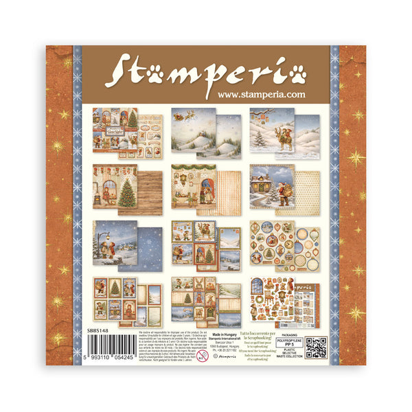 Stamperia SILENT NIGHT - CHRISTMAS 8X8 Double Faced Paper 10 Sheets + Bonus #SBBS148