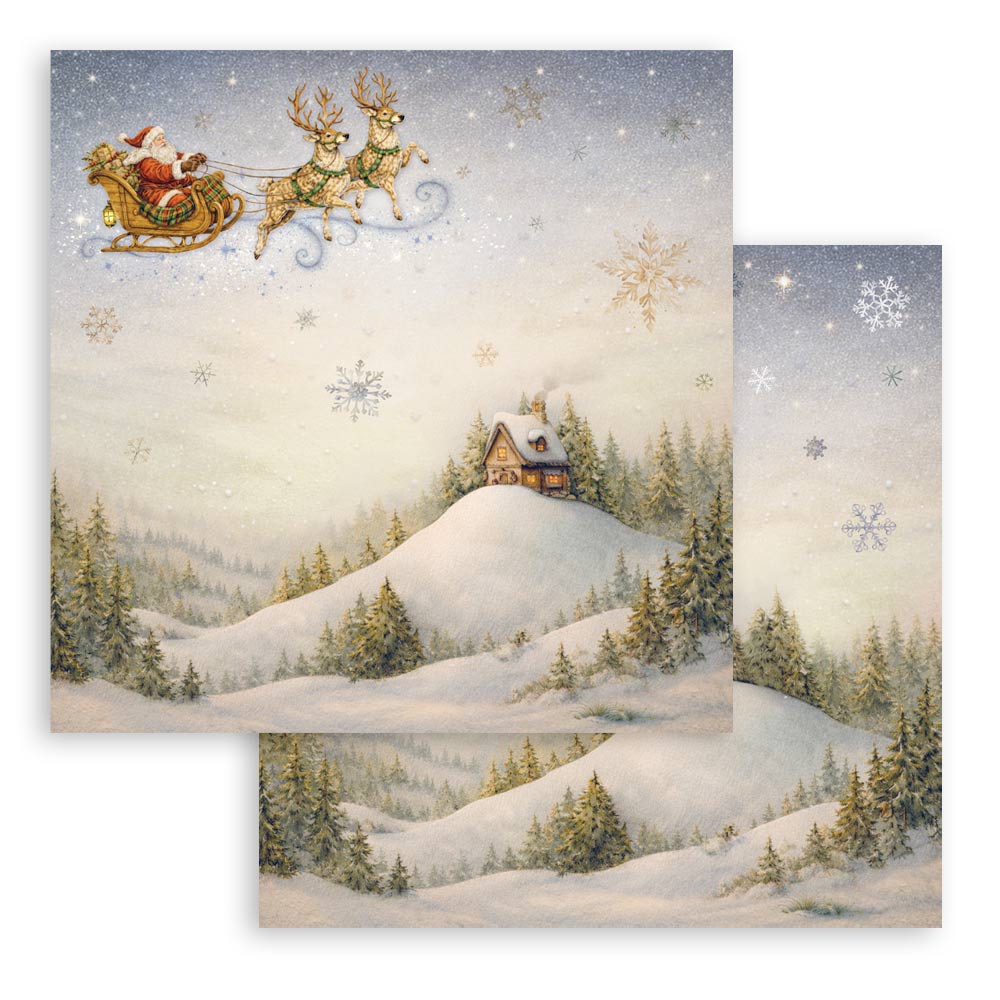 Stamperia SILENT NIGHT - CHRISTMAS 8X8 Double Faced Paper 10 Sheets + Bonus #SBBS148