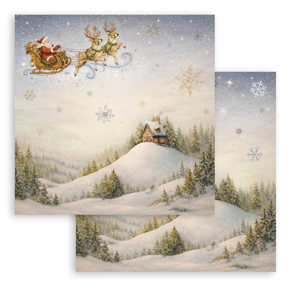 Stamperia SILENT NIGHT - CHRISTMAS 8X8 Double Faced Paper 10 Sheets + Bonus #SBBS148