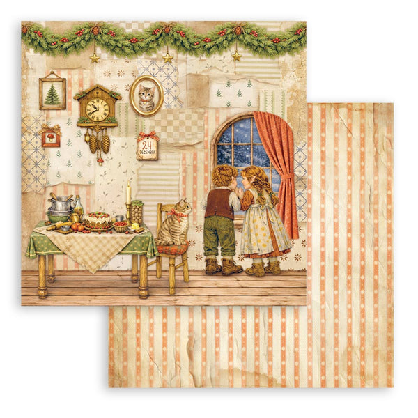 Stamperia SILENT NIGHT - CHRISTMAS 8X8 Double Faced Paper 10 Sheets + Bonus #SBBS148