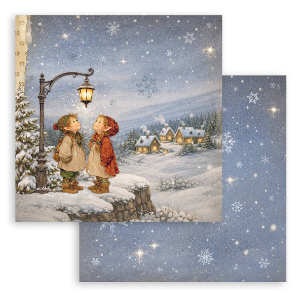 Stamperia SILENT NIGHT - CHRISTMAS 8X8 Double Faced Paper 10 Sheets + Bonus #SBBS148