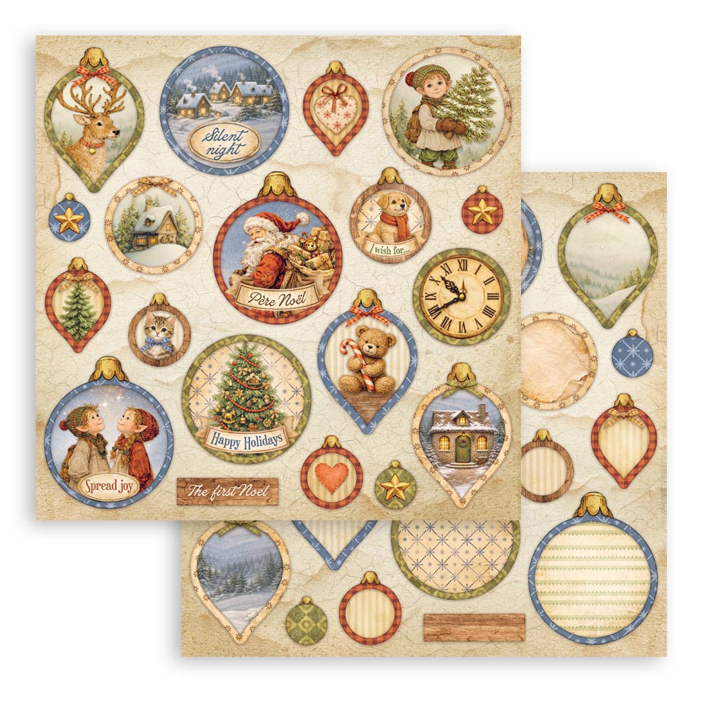 Stamperia SILENT NIGHT - CHRISTMAS 8X8 Double Faced Paper 10 Sheets + Bonus #SBBS148
