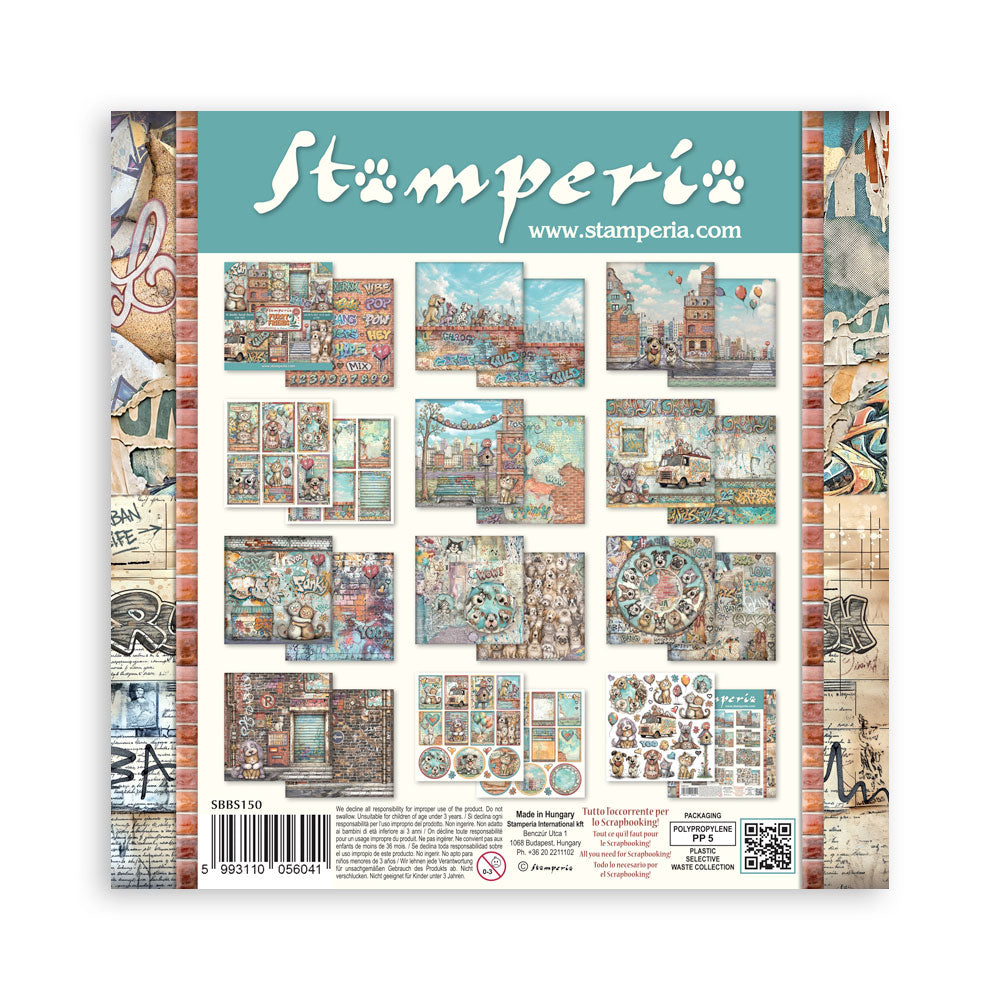 Stamperia FURRY FRIENDS 2 - 8X8 Double Faced Paper 10 Sheets + Bonus #SBBS150