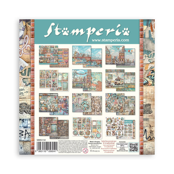 Stamperia FURRY FRIENDS 2 - 8X8 Double Faced Paper 10 Sheets + Bonus #SBBS150