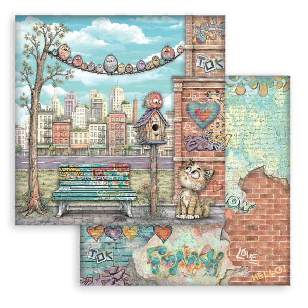 Stamperia FURRY FRIENDS 2 - 8X8 Double Faced Paper 10 Sheets + Bonus #SBBS150