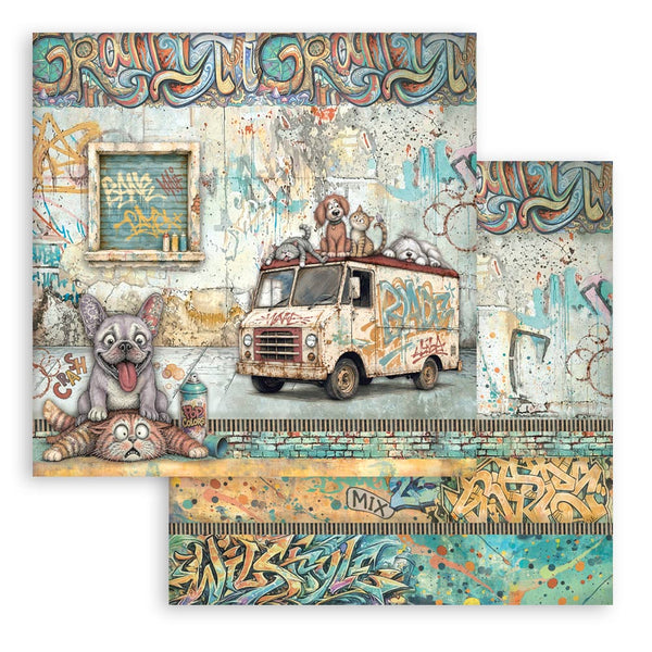 Stamperia FURRY FRIENDS 2 - 8X8 Double Faced Paper 10 Sheets + Bonus #SBBS150