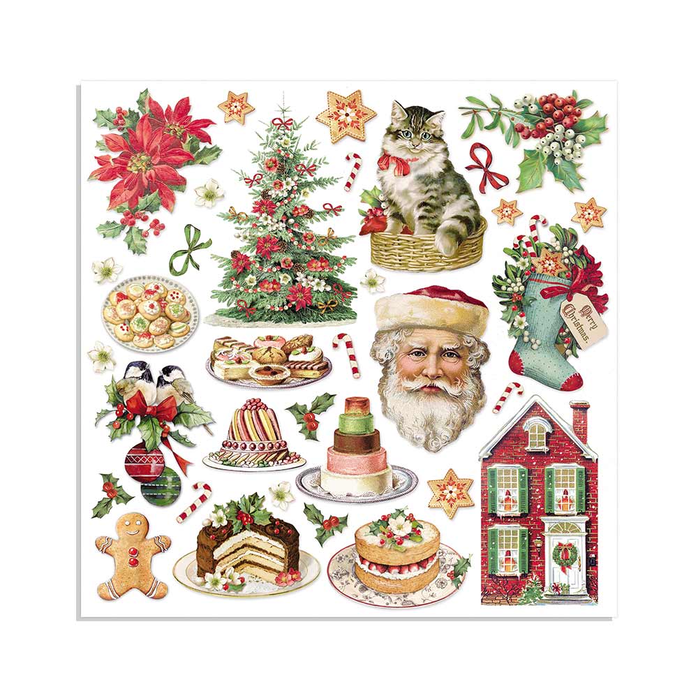 Stamperia CLASSIC CHRISTMAS 8X8 Double Faced Scrapbook Paper 10 Sheets + BONUS #SBBS17