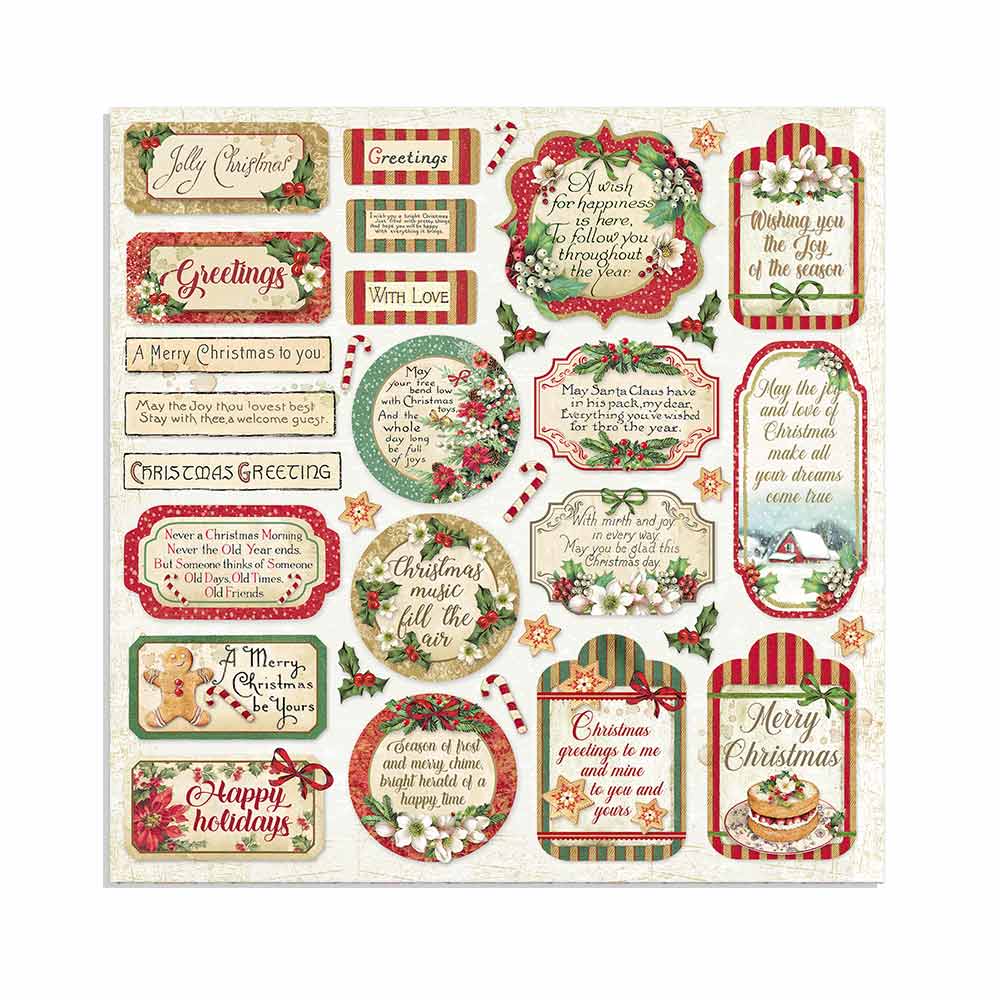 Stamperia CLASSIC CHRISTMAS 8X8 Double Faced Scrapbook Paper 10 Sheets + BONUS #SBBS17