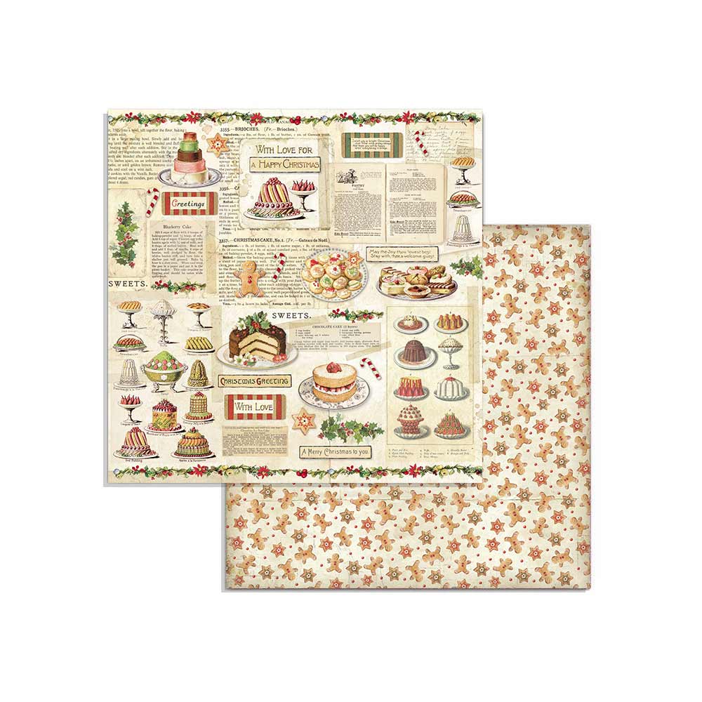 Stamperia CLASSIC CHRISTMAS 8X8 Double Faced Scrapbook Paper 10 Sheets + BONUS #SBBS17