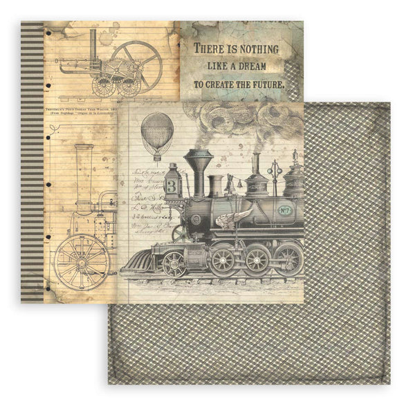 Stamperia VOYAGES FANTASTIQUES 8X8 Double Faced Scrapbook Paper 10 Sheets #SBBS30