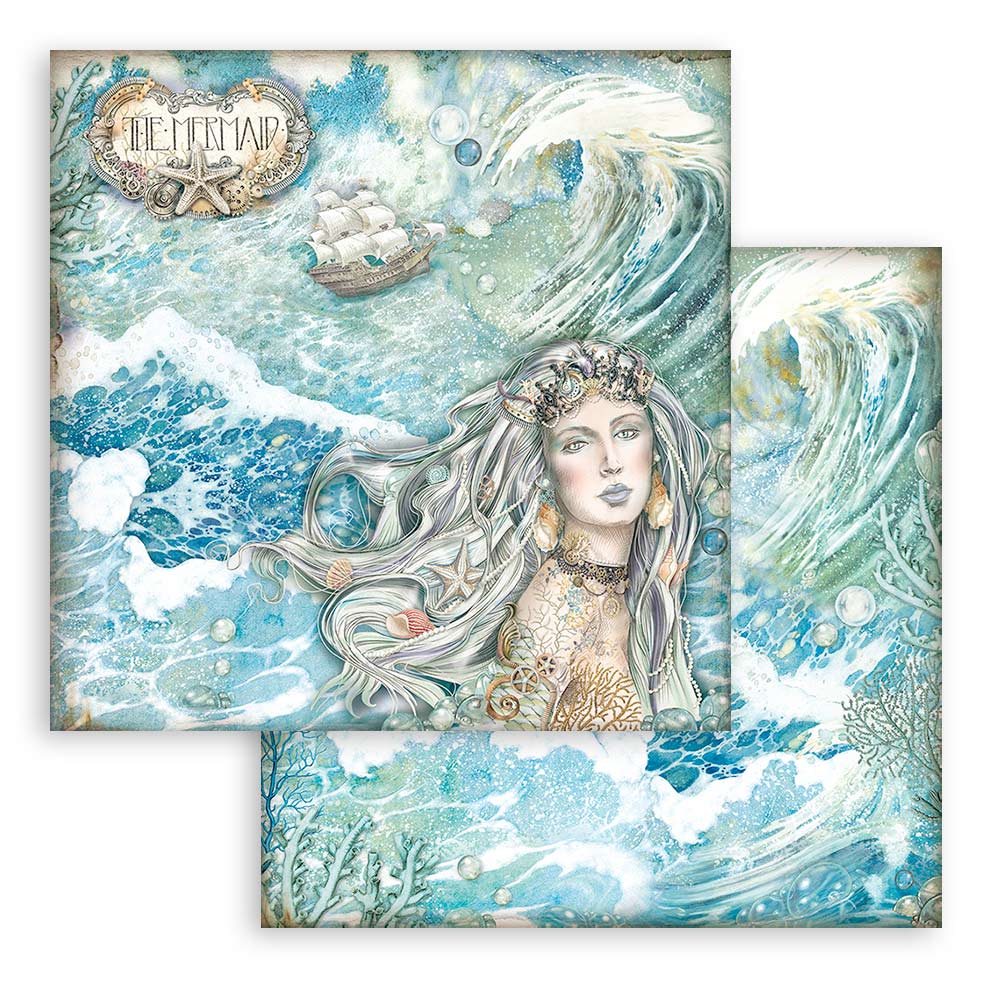 Stamperia SONGS of the SEA 8X8 Double Faced Paper 10 Sheets + Bonus #SBBS90