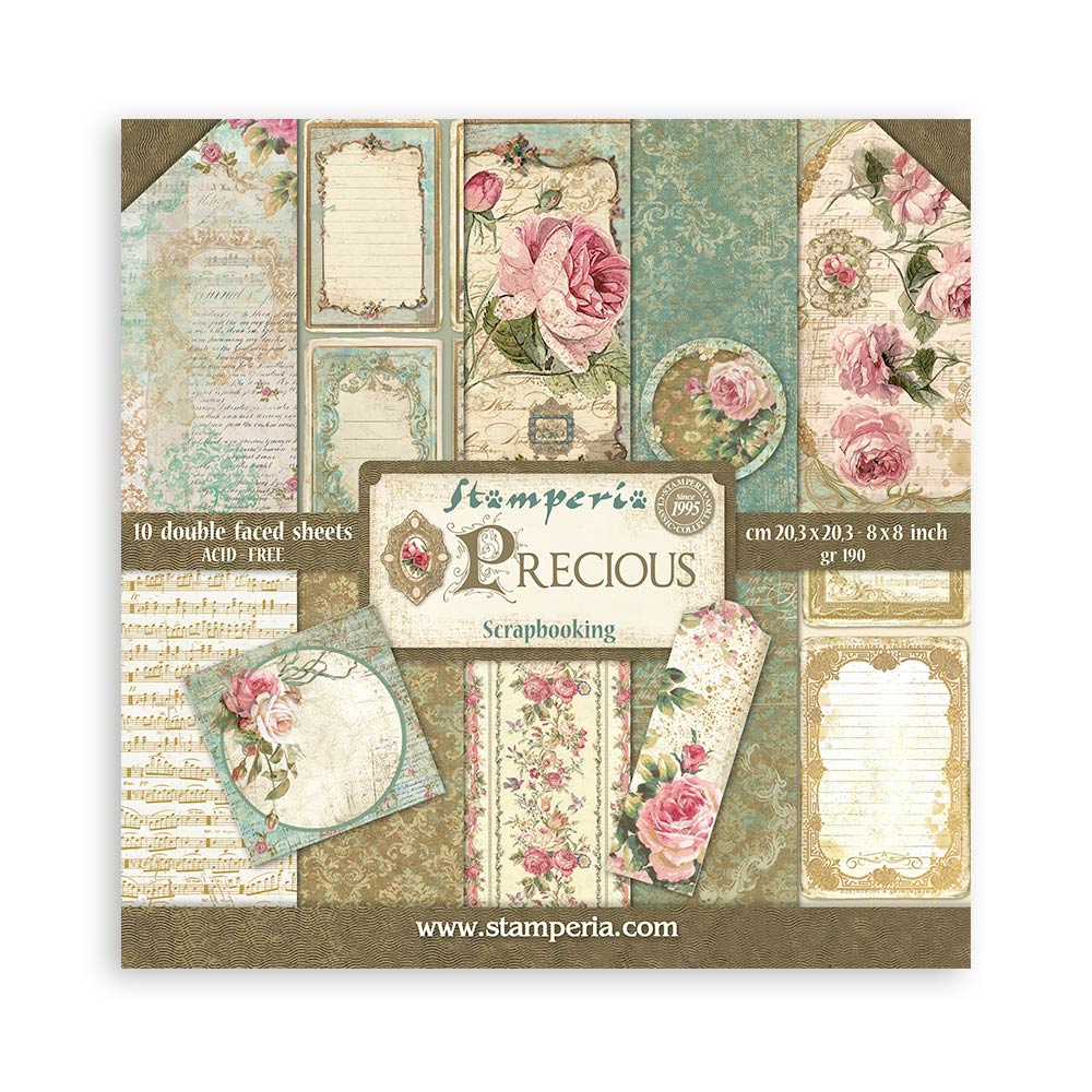 PRECIOUS 8X8 Double Faced Paper 10 Sheets + Bonus #SBBS95