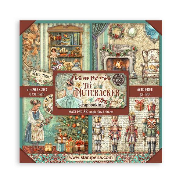 Stamperia Christmas THE NUTCRACKER 8X8 SINGLE Faced Paper 22 SHEETS #SBBSXB04