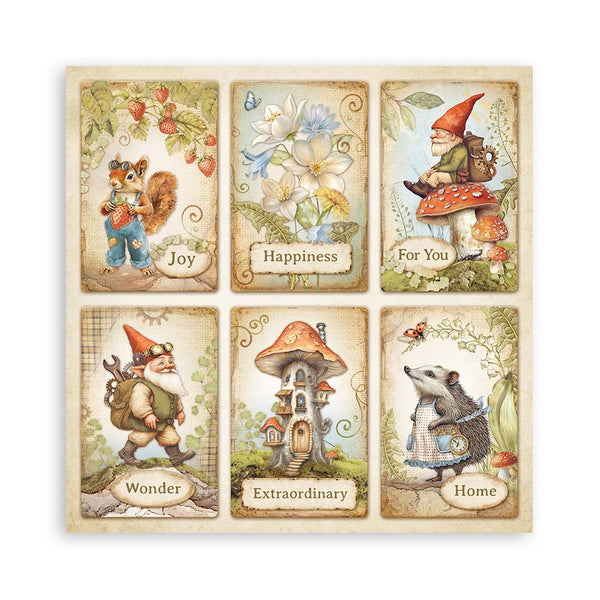 PRE-ORDER Stamperia HIDDEN GROVE 8X8 SINGLE Faced Paper 22 SHEETS #SBBSXB10