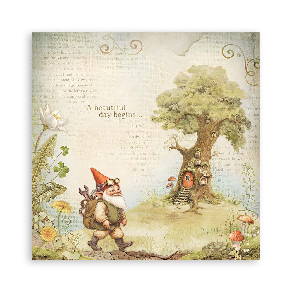 PRE-ORDER Stamperia HIDDEN GROVE 8X8 SINGLE Faced Paper 22 SHEETS #SBBSXB10