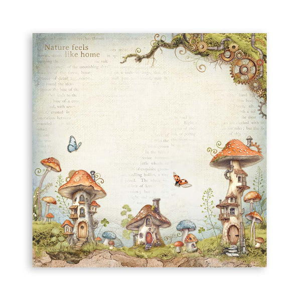 PRE-ORDER Stamperia HIDDEN GROVE 8X8 SINGLE Faced Paper 22 SHEETS #SBBSXB10