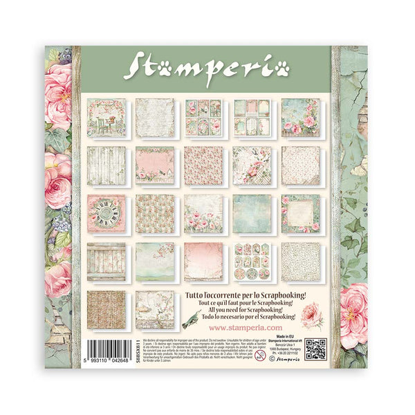 PRE-ORDER Stamperia HOUSE OF ROSES 8X8 SINGLE Faced Paper 22 SHEETS #SBBSXB11