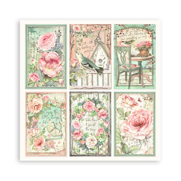 PRE-ORDER Stamperia HOUSE OF ROSES 8X8 SINGLE Faced Paper 22 SHEETS #SBBSXB11