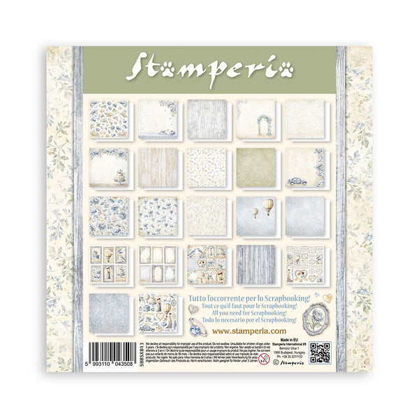 Stamperia TIMELESS 8X8 SINGLE Faced Paper 22 SHEETS #SBBSXB13