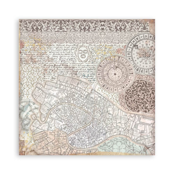 Stamperia VENICE CITY OF ART 8X8 SINGLE Faced Paper 22 SHEETS #SBBSXB14