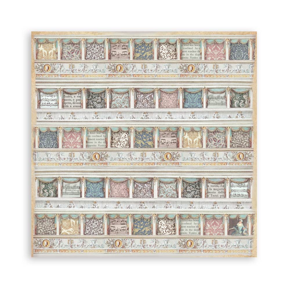 Stamperia VENICE CITY OF ART 8X8 SINGLE Faced Paper 22 SHEETS #SBBSXB14