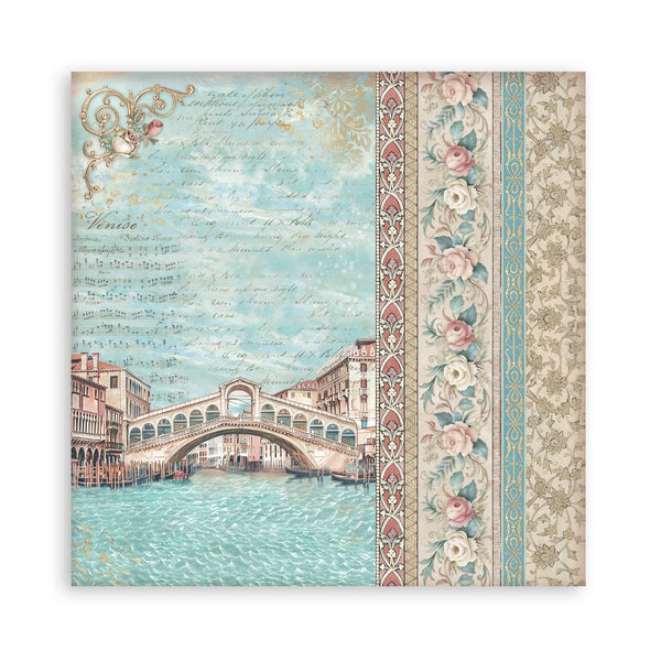 Stamperia VENICE CITY OF ART 8X8 SINGLE Faced Paper 22 SHEETS #SBBSXB14