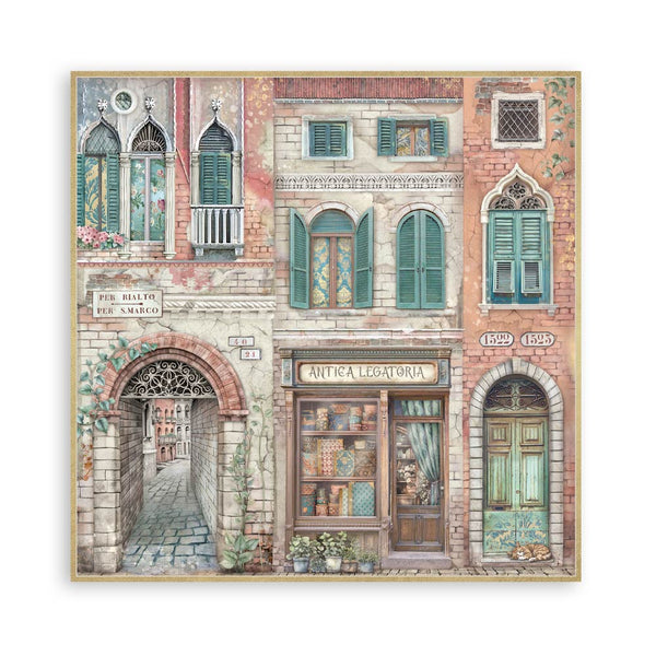 Stamperia VENICE CITY OF ART 8X8 SINGLE Faced Paper 22 SHEETS #SBBSXB14