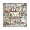Scrapbooking paper pad packaging with winter-themed illustrations and 'Stamperia' branding.
