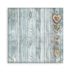 Decorative panel with heart-shaped ornaments on a wooden background