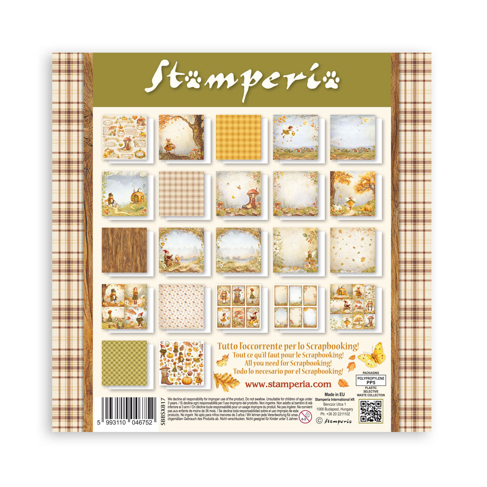 Stamperia WHISPERING WOODS 8X8 SINGLE Faced Paper 22 SHEETS #SBBSXB17