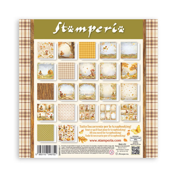 Stamperia WHISPERING WOODS 8X8 SINGLE Faced Paper 22 SHEETS #SBBSXB17