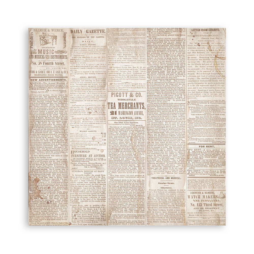 Stamperia QUIET DAYS 8X8 SINGLE Faced Paper 22 SHEETS #SBBSXB19