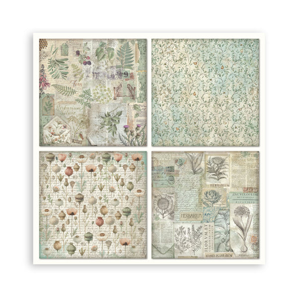 Stamperia HERBARIUM SILVAE 8X8 SINGLE Faced Paper 22 SHEETS #SBBSXB20