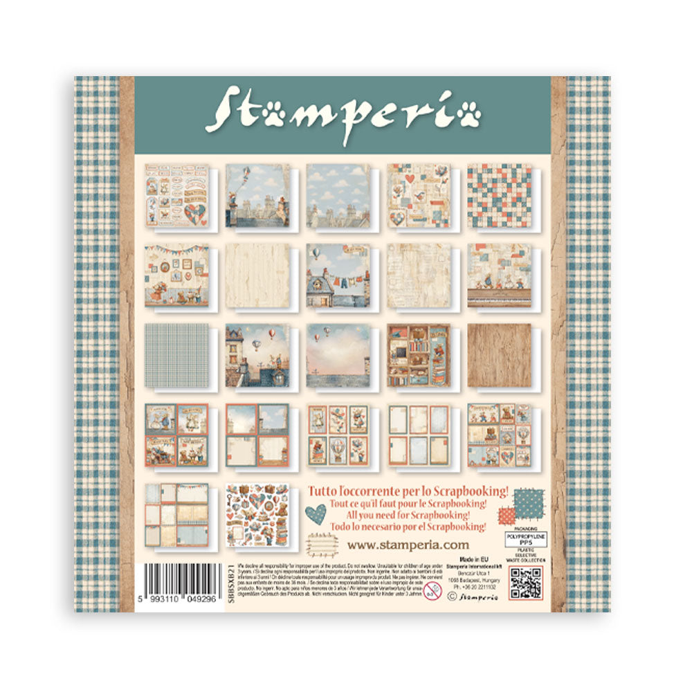Stamperia FAMILY 8X8 SINGLE Faced Paper 22 SHEETS #SBBSXB21