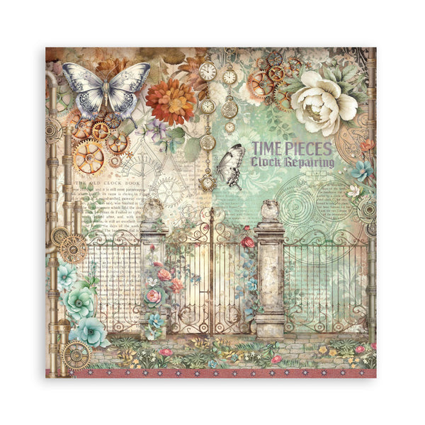 Stamperia GARDENS OF TIME 8X8 SINGLE Faced Paper 22 SHEETS #SBBSXB24